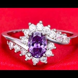 925 Sterling Silver Sapphire Engagement Ring